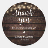 Sticker Rond Dîner Rustique moderne Mariage Merci Cadeaux (Devant)