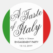 Sticker Rond Dîner sur le thème italien | Fête de fiançailles (Devant)
