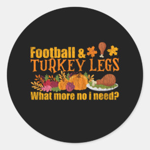 Sticker Rond Dîners de famille de jambes de dinde de football