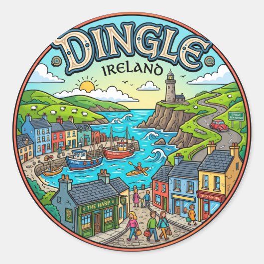 Sticker Rond Dingle Irlande (Devant)