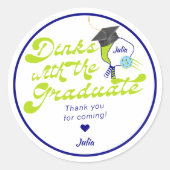 Sticker Rond Dinks avec Graduate Green Pickleball Graduate (Devant)