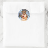 Sticker Rond Dinky Bears Beauté avec Rose (Sac)