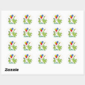 Sticker Rond Dino 4e anniversaire (Feuille)