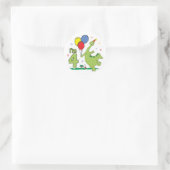 Sticker Rond Dino 4e anniversaire (Sac)