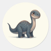 Sticker Rond Dino Apatosaurus - Collection Kammli Friends (Devant)