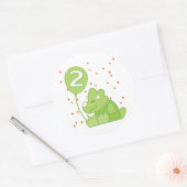 Sticker Rond Dino Baby 2e anniversaire (Enveloppe)