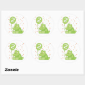 Sticker Rond Dino Baby 2e anniversaire (Feuille)