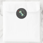 Sticker Rond Dino Dinosaure Végétal (Sac)