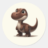 Sticker Rond Dino Gorogsaurus - Collection Kammli Friends (Devant)