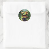 Sticker Rond Dino Happy Mail Jungle kids (Sac)