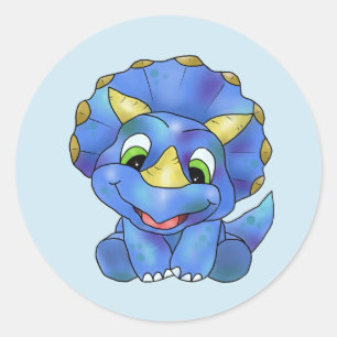 Sticker Rond Dino mignon