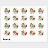 Sticker Rond Dino Pool Party Anniversaire (Feuille)