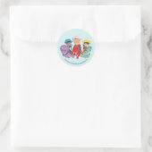 Sticker Rond Dino Ranch Friends Design (Sac)