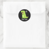 Sticker Rond Dino-sour Dinosaure Pun Dark BG (Sac)