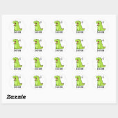 Sticker Rond Dino-sour Funny Dinosaur Pun (Feuille)