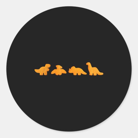 Sticker Rond Dinos Chicken Nuggets Pattern _ Funny Realistic Di (Devant)