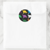 Sticker Rond Dinos colorés (Sac)
