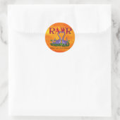 Sticker Rond Dinos mignons et romantiques - Rawr (Sac)