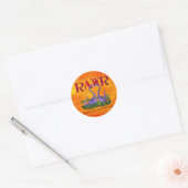 Sticker Rond Dinos mignons et romantiques - Rawr (Enveloppe)