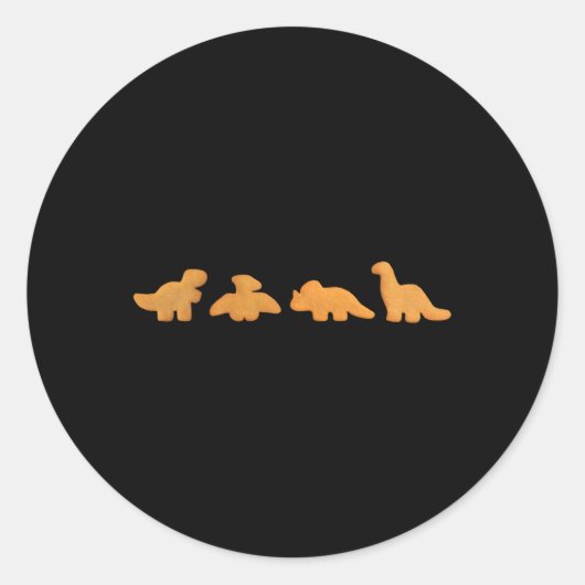 Sticker Rond Dinos Poulet Nuggets Motif Réaliste Dino (Devant)