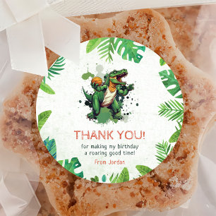 Sticker Rond Dinosaur 1er anniversaire fête