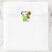 Sticker Rond Dinosaur 5e anniversaire T-shirts et cadeaux (Sac)