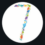 Sticker Rond Dinosaur 7e anniversaire pour 7 ans<br><div class="desc">Dinosaur 7e anniversaire pour 7 ans filles garçons drôle Cadeau Classique Sticker Classic Collection Classic.</div>