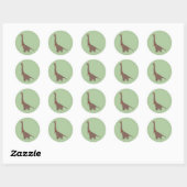 Sticker Rond dinosaur à long cou marron Noël illusima (Feuille)