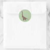 Sticker Rond dinosaur à long cou marron Noël illusima (Sac)