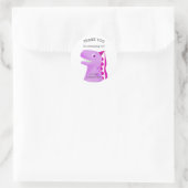Sticker Rond Dinosaur Anniversaire Pink Princess Merci (Sac)