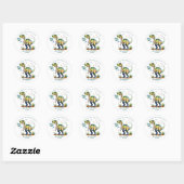 Sticker Rond Dinosaur Aquarelle Merci (Feuille)