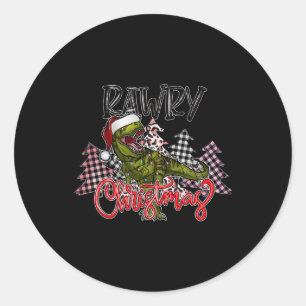 Sticker Rond Dinosaur Arbre de Noël Rex Pajamas Hommes garçons