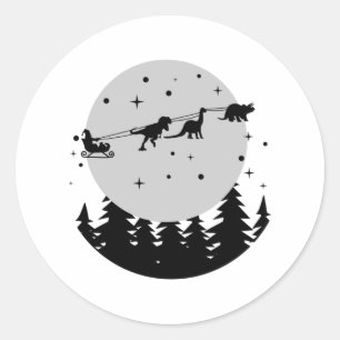 Sticker Rond Dinosaur cadeau de Noël pour enfants, décoration