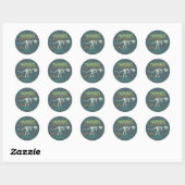 Sticker Rond Dinosaur Creuser Fossil Anniversaire de enfant Mer (Feuille)