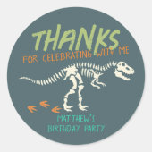Sticker Rond Dinosaur Creuser Fossil Anniversaire de enfant Mer (Devant)