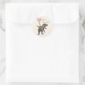 Sticker Rond Dinosaur Dino-mite Classroom Valentine (Sac)