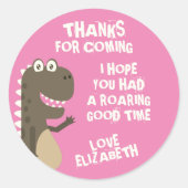 Sticker Rond Dinosaur fête d'anniversaire (Devant)