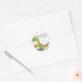 Sticker Rond Dinosaur fête d'anniversaire (Enveloppe)