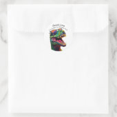Sticker Rond Dinosaur Joyeux anniversaire enfants Merci (Sac)