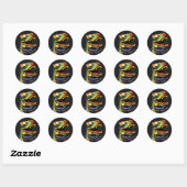 Sticker Rond Dinosaur Joyeux Merci d'anniversaire (Feuille)