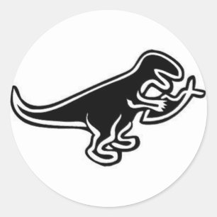 Sticker Rond Dinosaur Manger Jésus Poisson