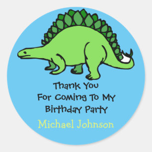 Sticker Rond Dinosaur Personnalisé Nom Du Garçon Anniversaire M