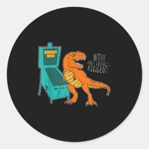 Sticker Rond Dinosaur Pinball Wizard Arcade Machine Player Pict