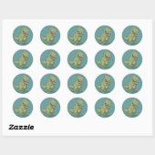 Sticker Rond Dinosaur T Rex (Feuille)