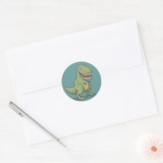 Sticker Rond Dinosaur T Rex (Enveloppe)