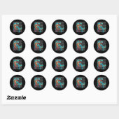 Sticker Rond Dinosaur T Rex Happy Pi Day Funny Math Cadeau Nerd (Feuille)