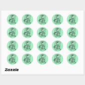 Sticker Rond Dinosaur Tea Rex (Feuille)