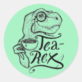 Sticker Rond Dinosaur Tea Rex (Devant)