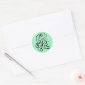 Sticker Rond Dinosaur Tea Rex (Enveloppe)