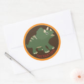 Sticker Rond Dinosaur Triceratops Anniversaire Cupcake TopÉtiqu (Enveloppe)